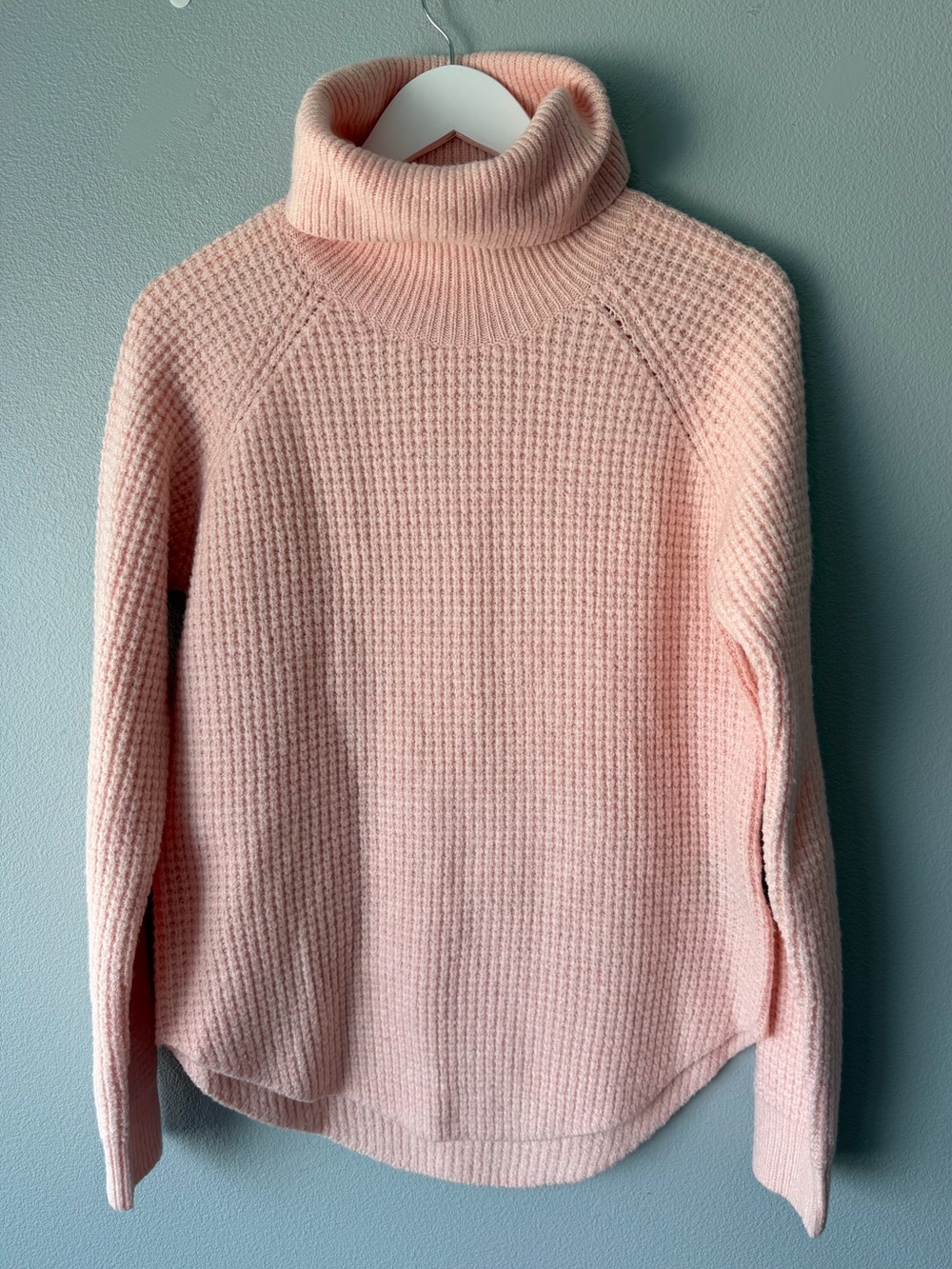 Kuhl pink cowl neck waffle knit long sleeve sweater Women’s sz M